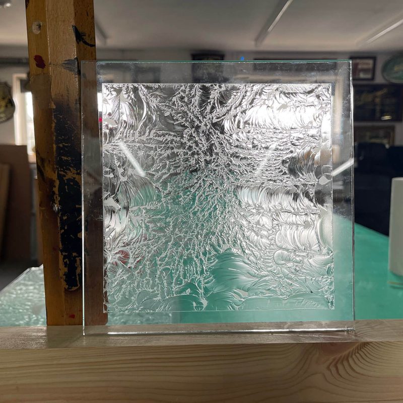 Scripted Glass Glue Chipped Glass -